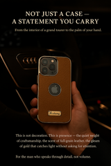 Genuine Litchi-Grain Real Leather MagSafe Case for iPhone 17/16/15/ Series