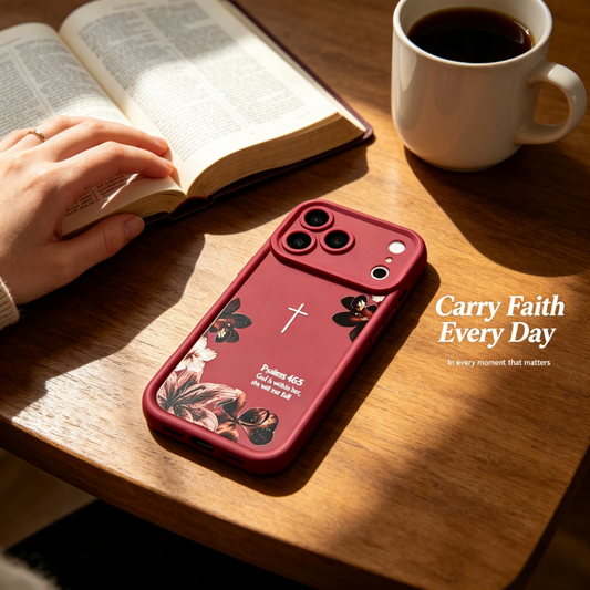 God Faith-Inspired Cross iPhone Case -Amen-Quiet Strength, Inspired by Psalm 46:5