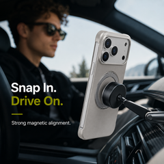AIRKAS Minimalist Borderless Leather Magnetic Ring Holder Phone Case