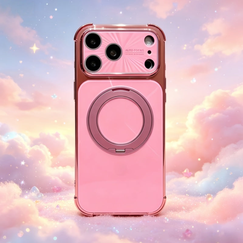 AIRKAS Electroplated laser rotating stand case for iPhone 17 Pro Max