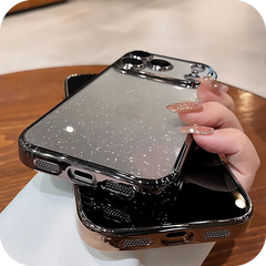 AIRKAS Luxury Glitter Hard Plating Clear Case for iPhone  17