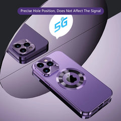 360° Magnetic Protection iPhone Case – HD Glass, Metal Frame, Shockproof Design