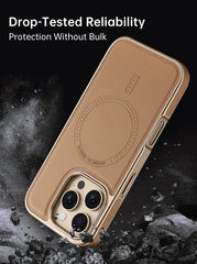 Magnetic Slim Vegan Leather Case | Electroplated Edge, MagSafe Ready