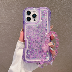 AIRKAS Bling Glitter iPhone Case with Crystal Wrist Strap – Shockproof Full Protection