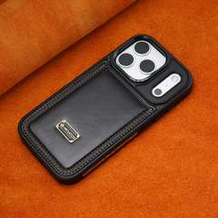 AIRKAS iPhone 17 Series Faux Leather Lens Protective Case