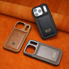 AIRKAS iPhone 17 Series Faux Leather Lens Protective Case