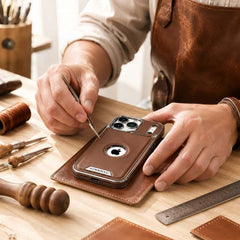 🔥 Premium Italian Leather Magnetic iPhone Case  ]