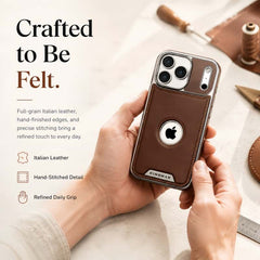 🔥 Premium Italian Leather Magnetic iPhone Case  ]