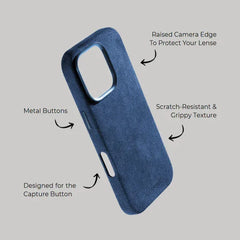 Premium Suede Texture Protective Case for iPhone 16 Pro/Pro Max – Space Grey