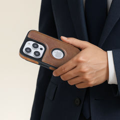 Executive Genuine Leather Hand-Stitched Full-Cover Case | iPhone 16 / 15 / 14 Pro Max