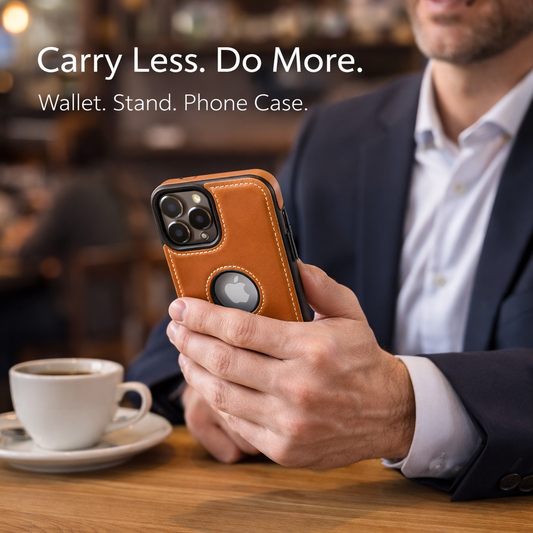 AIRKAS Premium Magnetic Leather Wallet Case For iPhone 14-17 with Detachable Stand