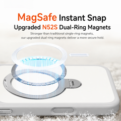 AIRKAS Hands-Free Design Slim Flat Back N52 Magnetic Ring Stand Case for iPhone 14-17 Series